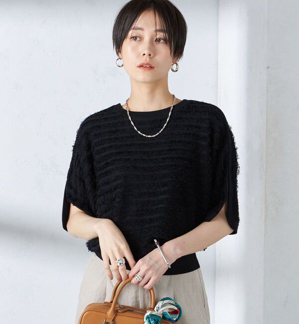 SHIPS for women「〈手洗い可能〉袖 スリット フリンジ 2WAY プルオーバー ◇」|ニット・セーター|