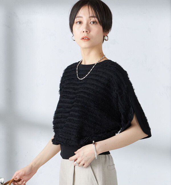 SHIPS for women「〈手洗い可能〉袖 スリット フリンジ 2WAY プルオーバー ◇」|ニット・セーター|