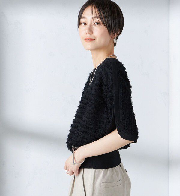 SHIPS for women「〈手洗い可能〉袖 スリット フリンジ 2WAY プルオーバー ◇」|ニット・セーター|