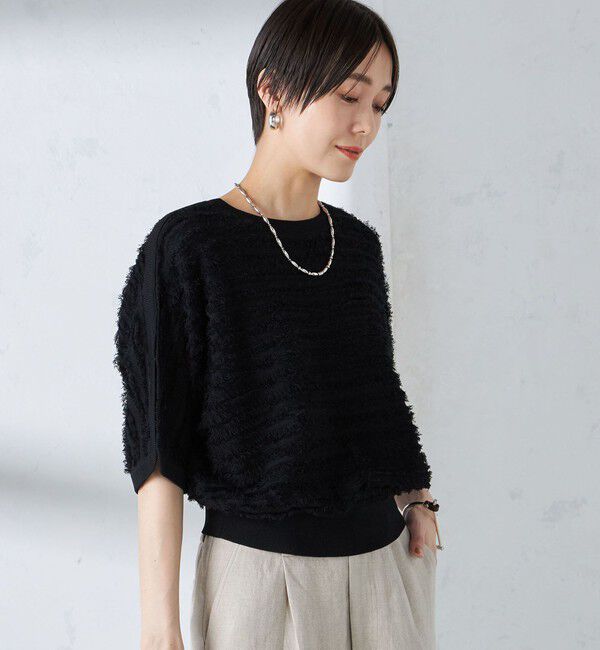 SHIPS for women「〈手洗い可能〉袖 スリット フリンジ 2WAY プルオーバー ◇」|ニット・セーター|