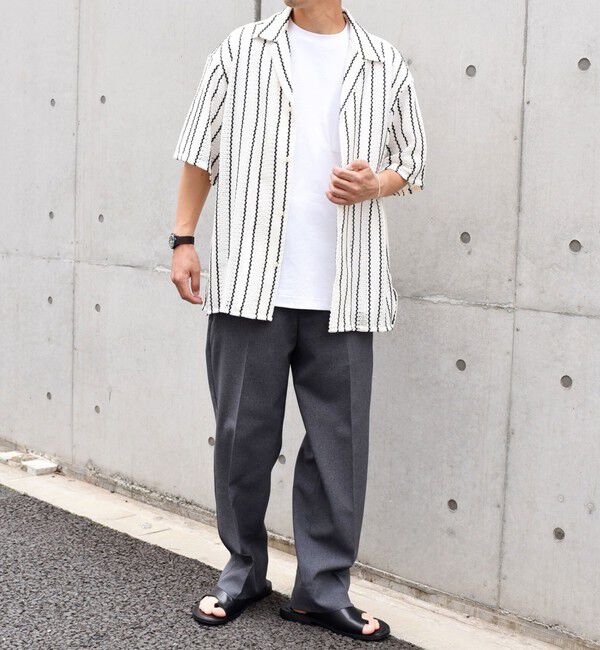 SHIPS any「SHIPS any: マルチパターン オープンカラー メッシュ シアー シャツ◇」|シャツ・ブラウス|