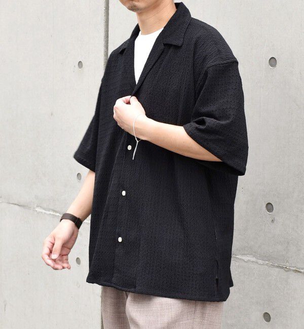 SHIPS any「SHIPS any: マルチパターン オープンカラー メッシュ シアー シャツ◇」|シャツ・ブラウス|