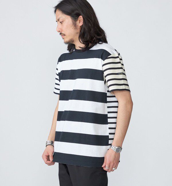 SHIPS「【BATEAUX DE SHIPS別注】Le Minor: ボーダー クルーネック Tシャツ」|Tシャツ・カットソー|