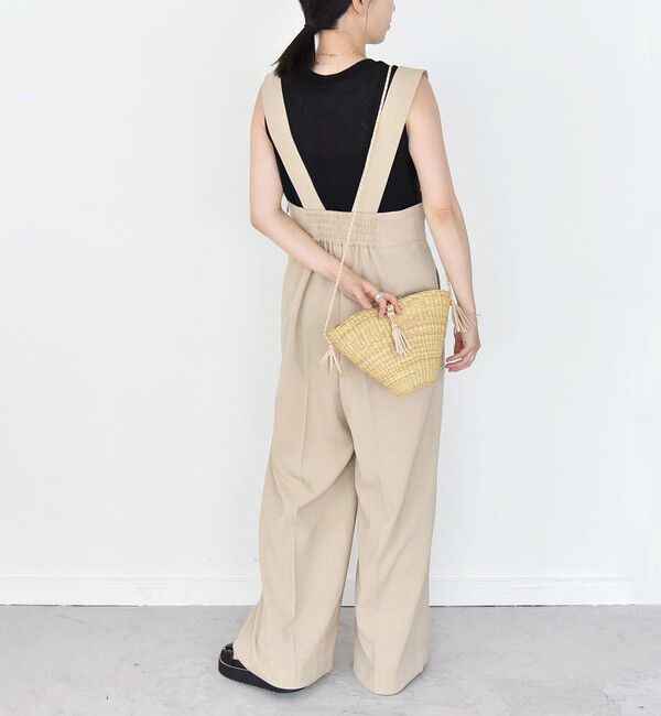 quaranciel「quaranciel:〈洗濯機可能〉ドビー ハイウエスト サロペット」|オールインワン|