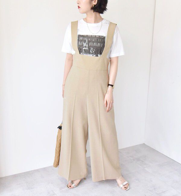 quaranciel「quaranciel:〈洗濯機可能〉ドビー ハイウエスト サロペット」|オールインワン|