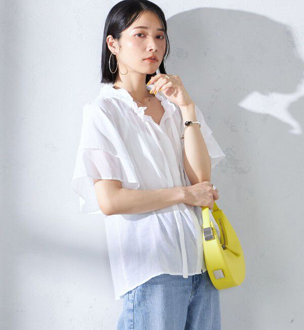 SHIPS for women「〈手洗い可能〉コットンボイル ネックギャザー ボウタイ ブラウス」|シャツ・ブラウス|