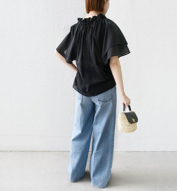 SHIPS for women「〈手洗い可能〉コットンボイル ネックギャザー ボウタイ ブラウス」|シャツ・ブラウス|