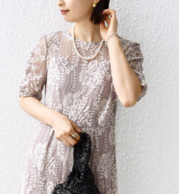 SHIPS for women「kaene:バックリボンレースワンピース 2（セレモニー対応可）」|ワンピース|