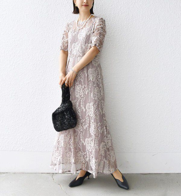 SHIPS for women「kaene:バックリボンレースワンピース 2（セレモニー対応可）」|ワンピース|