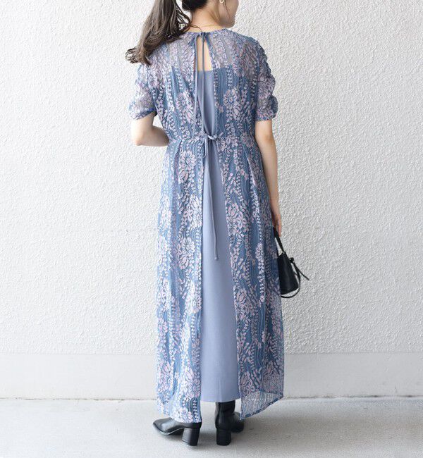 SHIPS for women「kaene:バックリボンレースワンピース 2（セレモニー対応可）」|ワンピース|