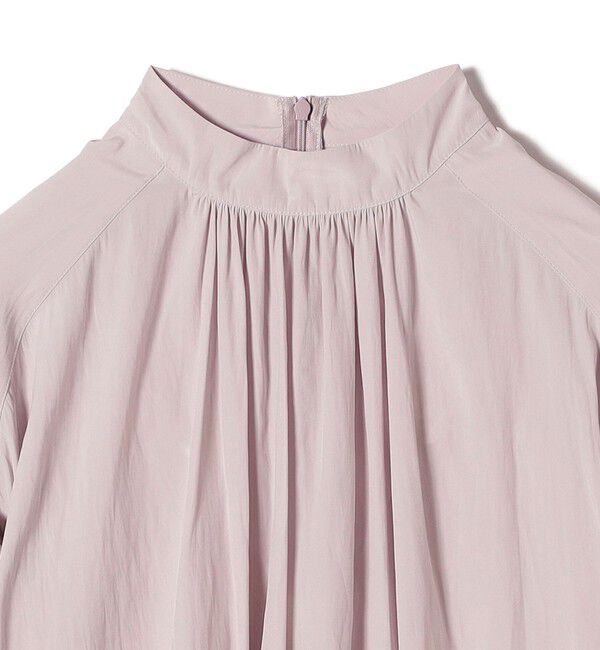 SHIPS for women「〈手洗い可能〉パウダリー 割繊 スタンドカラー ブラウス」|シャツ・ブラウス|