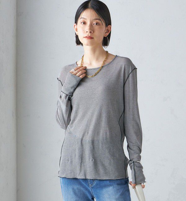 SHIPS for women「〈手洗い可能〉シアー ストレッチ クルーネック プルオーバー」|Tシャツ・カットソー|