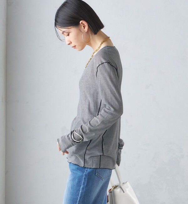 SHIPS for women「〈手洗い可能〉シアー ストレッチ クルーネック プルオーバー」|Tシャツ・カットソー|