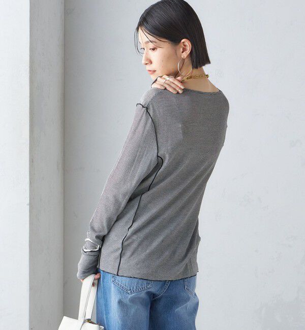 SHIPS for women「〈手洗い可能〉シアー ストレッチ クルーネック プルオーバー」|Tシャツ・カットソー|