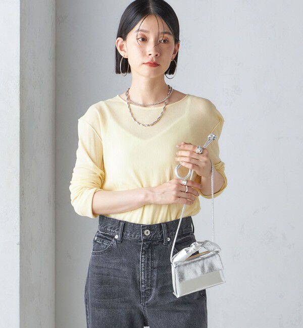 SHIPS for women「〈手洗い可能〉シアー ストレッチ クルーネック プルオーバー」|Tシャツ・カットソー|