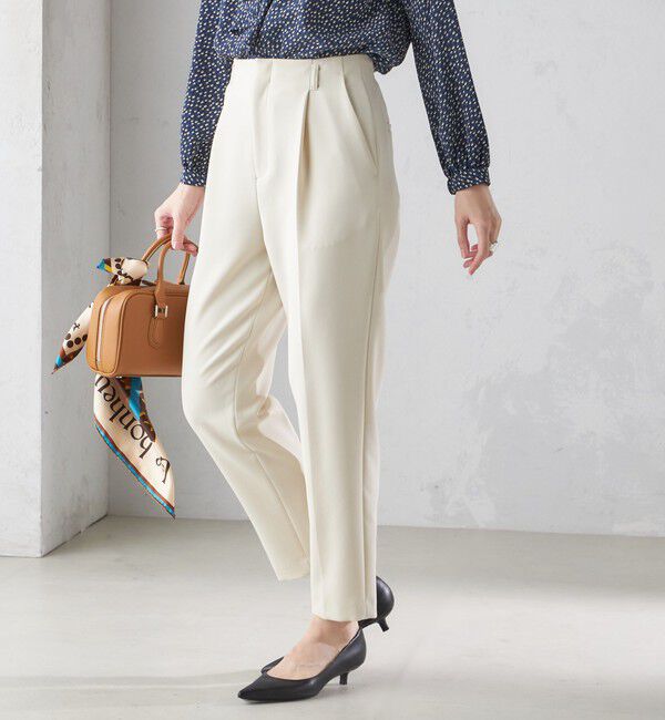 SHIPS for women「〈手洗い可能〉タック テーパード パンツ（セットアップ対応）」|その他|ナチュラル