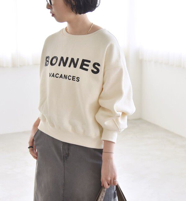 quaranciel「quaranciel:〈手洗い可能〉スパンコール刺繍 ロゴ スウェット」|スウェット・ジャージ|