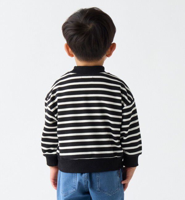 SHIPS Colors 「SHIPS Colors:80～130cm / ミニ裏毛 ボーダー モックネック トップス」|Tシャツ・カットソー|