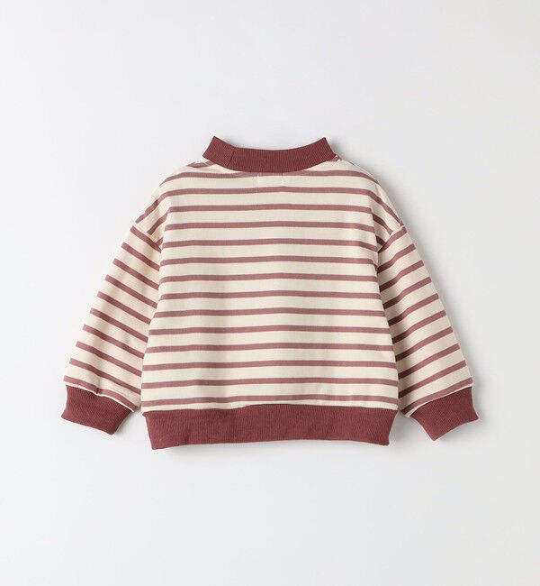 SHIPS Colors 「SHIPS Colors:80～130cm / ミニ裏毛 ボーダー モックネック トップス」|Tシャツ・カットソー|