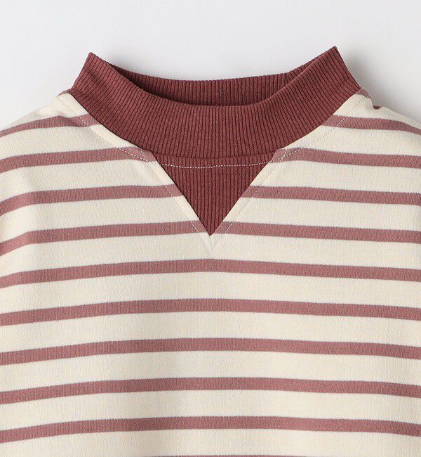 SHIPS Colors 「SHIPS Colors:80～130cm / ミニ裏毛 ボーダー モックネック トップス」|Tシャツ・カットソー|