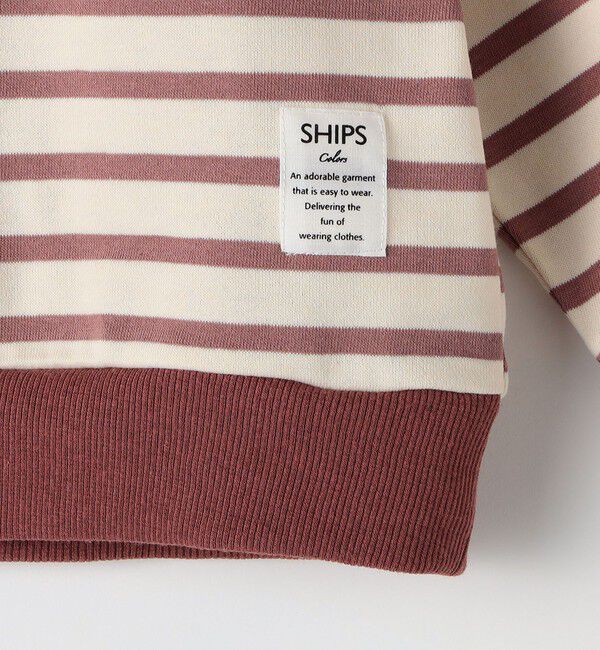 SHIPS Colors 「SHIPS Colors:80～130cm / ミニ裏毛 ボーダー モックネック トップス」|Tシャツ・カットソー|