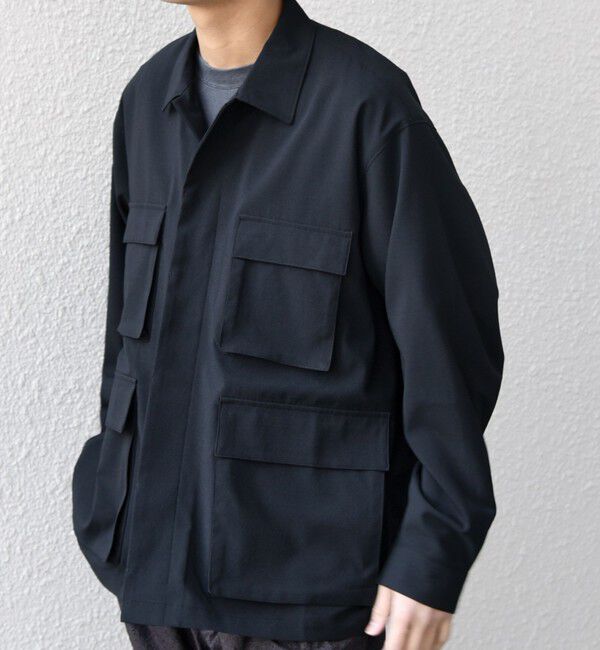 SHIPS any「SHIPS any:〈通気性/遮熱〉CALCULO サマートロピカル BDU シャツ◇」|シャツ・ブラウス|ブラック