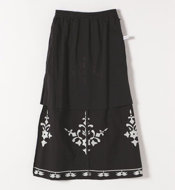 quaranciel「quaranciel:〈洗濯機可能〉エンブロイダリー フレア ロング スカート」|スカート|