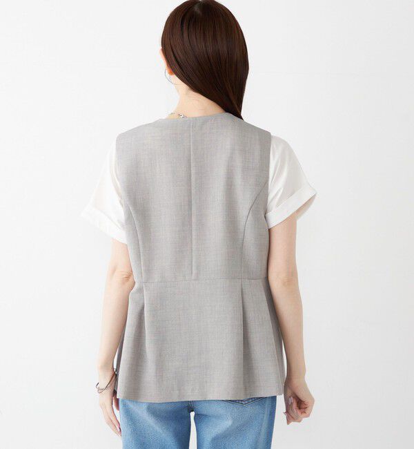 SHIPS Colors 「SHIPS Colors:〈洗濯機可能〉リネンライク ペプラム ベスト◇」|ベスト・ジレ|