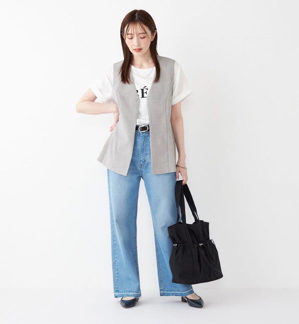 SHIPS Colors 「SHIPS Colors:〈洗濯機可能〉リネンライク ペプラム ベスト◇」|ベスト・ジレ|