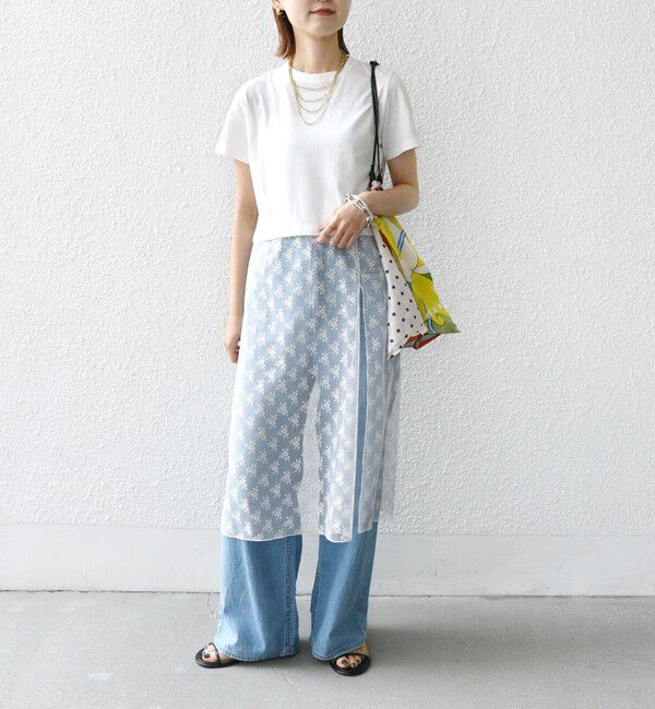 SHIPS for women「【WEB限定】ラッセル レース ドッキング TEE」|Tシャツ・カットソー|