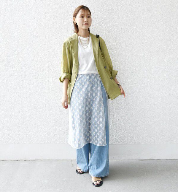 SHIPS for women「【WEB限定】ラッセル レース ドッキング TEE」|Tシャツ・カットソー|