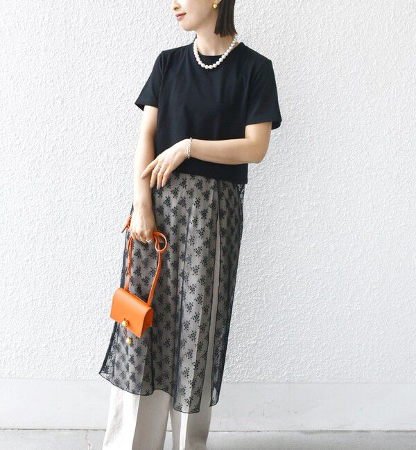 SHIPS for women「【WEB限定】ラッセル レース ドッキング TEE」|Tシャツ・カットソー|