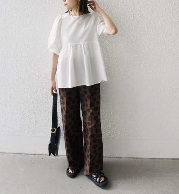 SHIPS Colors 「SHIPS Colors:〈接触冷感・洗濯機可能〉サッカー ランタンスリーブ ブラウス」|シャツ・ブラウス|