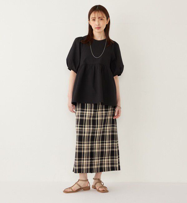 SHIPS Colors 「SHIPS Colors:〈接触冷感・洗濯機可能〉サッカー ランタンスリーブ ブラウス」|シャツ・ブラウス|