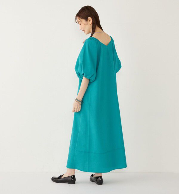 SHIPS Colors 「SHIPS Colors:〈接触冷感・洗濯機可能〉サッカー ２WAY パフスリーブ ワンピース」|ワンピース|