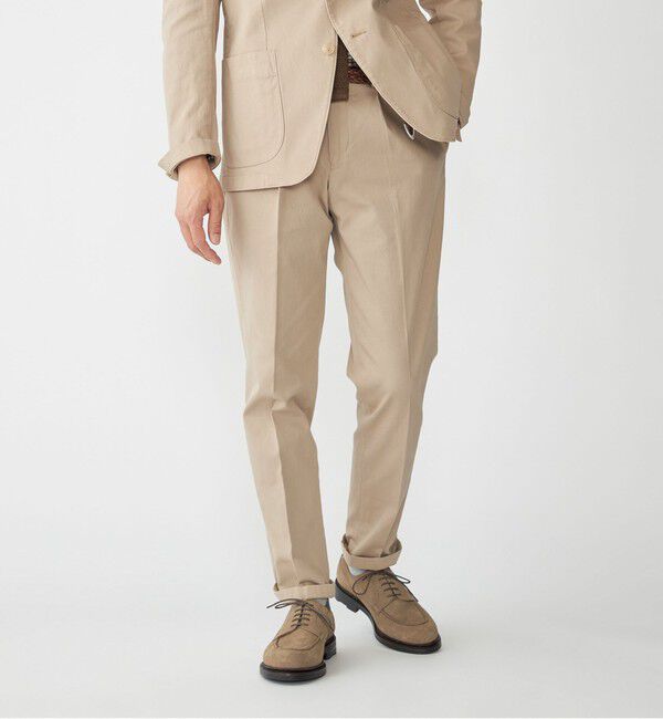 SHIPS「MARCEL LASSANCE:〈セットアップ対応〉G/DYED PIQUE TROUSERS」|チノ|ベージュ