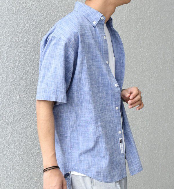 SHIPS any「SHIPS any: BEZ TEXTILE マルチカラー ストライプ/ソリッド ボタンダウン ショートスリーブ シャツ◇」|シャツ・ブラウス|