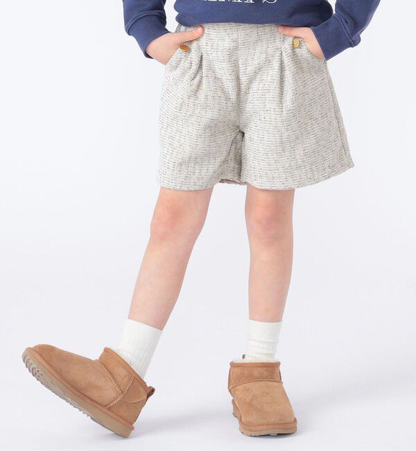 SHIPS KIDS「SHIPS KIDS:100～130cm / ツイード タック ショート パンツ」|その他|ライトブルー