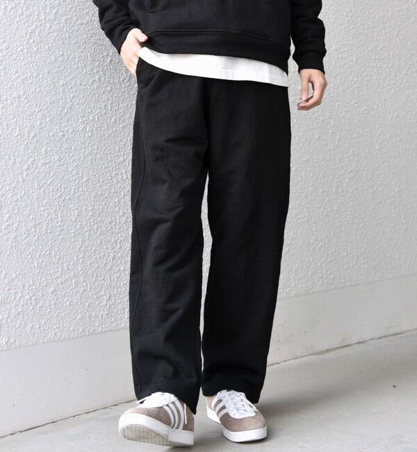 SHIPS any「SHIPS any:〈洗濯機可能〉コットン ジャガード 裏毛 スウェット イージー パンツ(セットアップ対応)◇」|チノ|ブラック