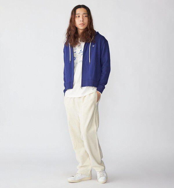 SHIPS「【WEB限定】SHIPS: クロップド ワイド ワンポイント ロゴ ジップアップ フーディー」|パーカー|