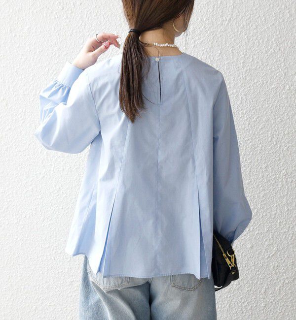 SHIPS any「SHIPS any:〈洗濯機可能〉REPREVE フリル クルーネック Aライン ブラウス」|シャツ・ブラウス|