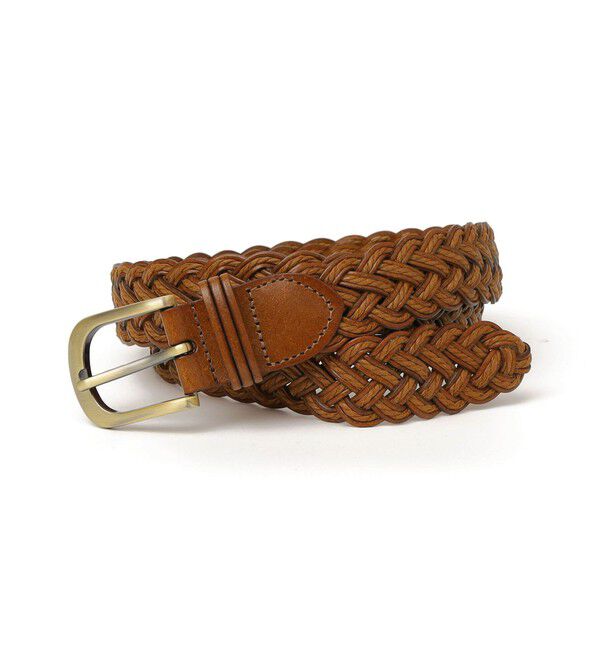 SHIPS Colors 「SHIPS Colors:コード ミックス メッシュ ベルト◇」|ベルト|キャメル