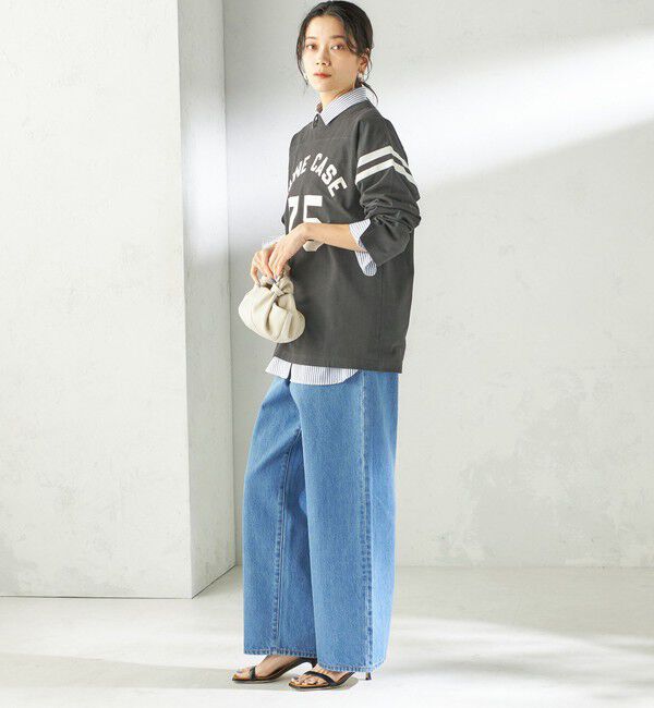 SHIPS for women「NINE CASE:〈洗濯機可能〉七分袖 フットボール TEE」|Tシャツ・カットソー|