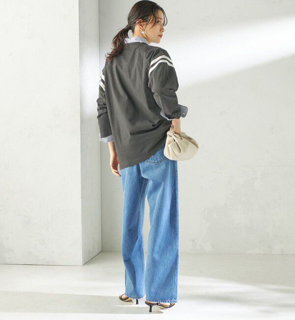 SHIPS for women「NINE CASE:〈洗濯機可能〉七分袖 フットボール TEE」|Tシャツ・カットソー|