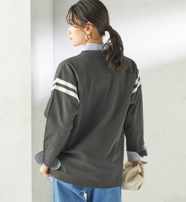 SHIPS for women「NINE CASE:〈洗濯機可能〉七分袖 フットボール TEE」|Tシャツ・カットソー|