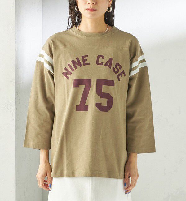 SHIPS for women「NINE CASE:〈洗濯機可能〉七分袖 フットボール TEE」|Tシャツ・カットソー|