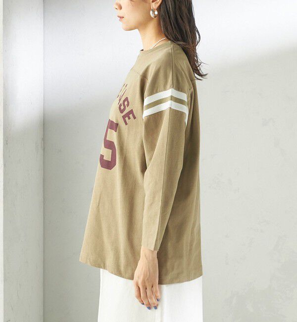 SHIPS for women「NINE CASE:〈洗濯機可能〉七分袖 フットボール TEE」|Tシャツ・カットソー|