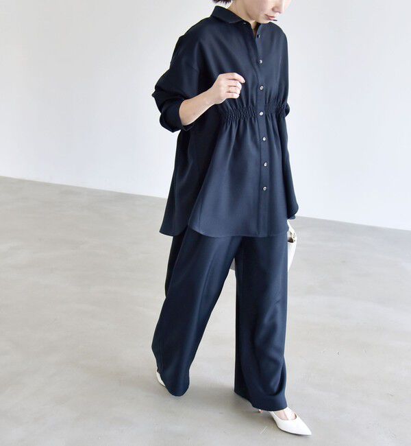 quaranciel「quaranciel:〈洗濯機可能〉ギャザー シャツ & イージー パンツ セットアップ」|その他|