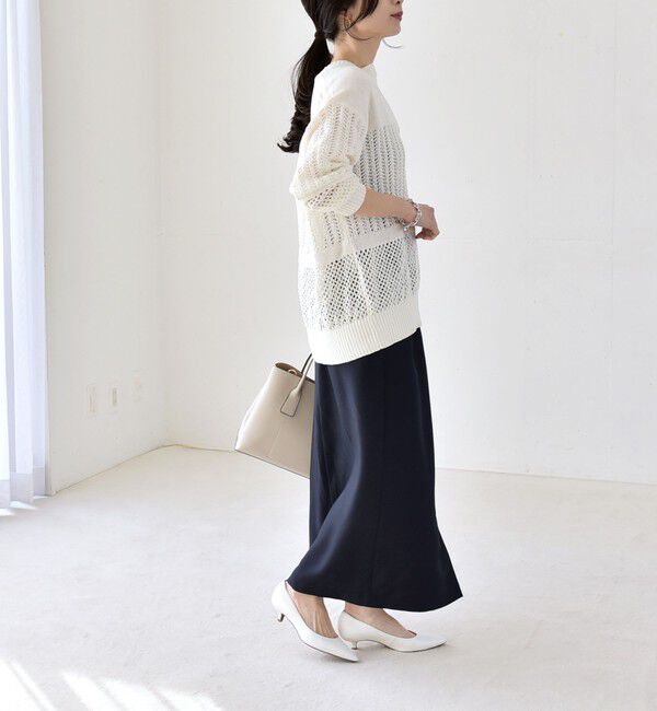 quaranciel「《予約》quaranciel:〈洗濯機可能〉Vネック ブラウス & Iライン スカート セットアップ」|ワンピース|