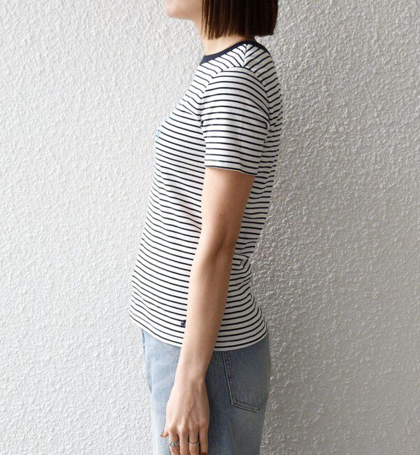 SHIPS any「《予約》【SHIPS any別注】PETIT BATEAU: ロゴ プリント コンパクト ボーダー TEE 26SS」|Tシャツ・カットソー|